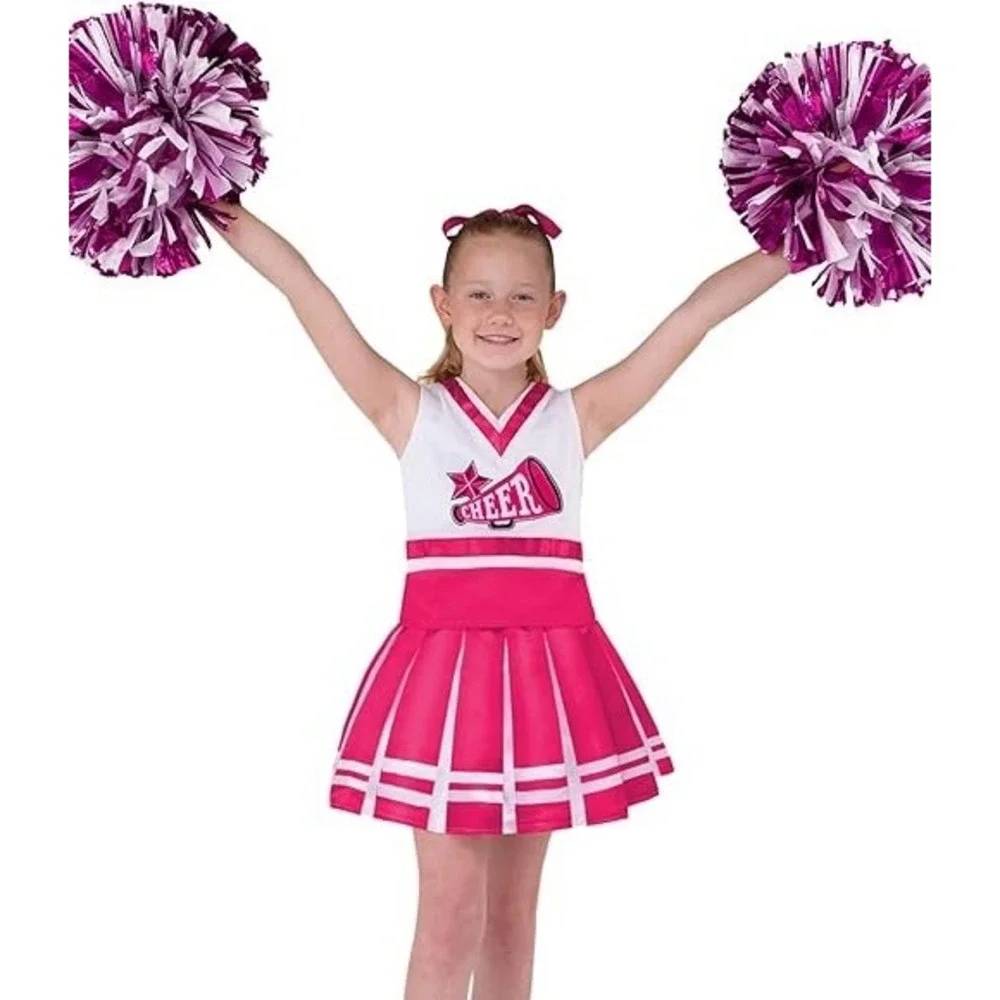 Halloween Dress up Cheerleader‎ Costume for Girls, Pink NWT Size Small 5-7 Years